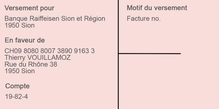 Spéciment de bulletin de versement